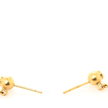 Chanel CC Drop Earrings Matte Gold 2 of 3