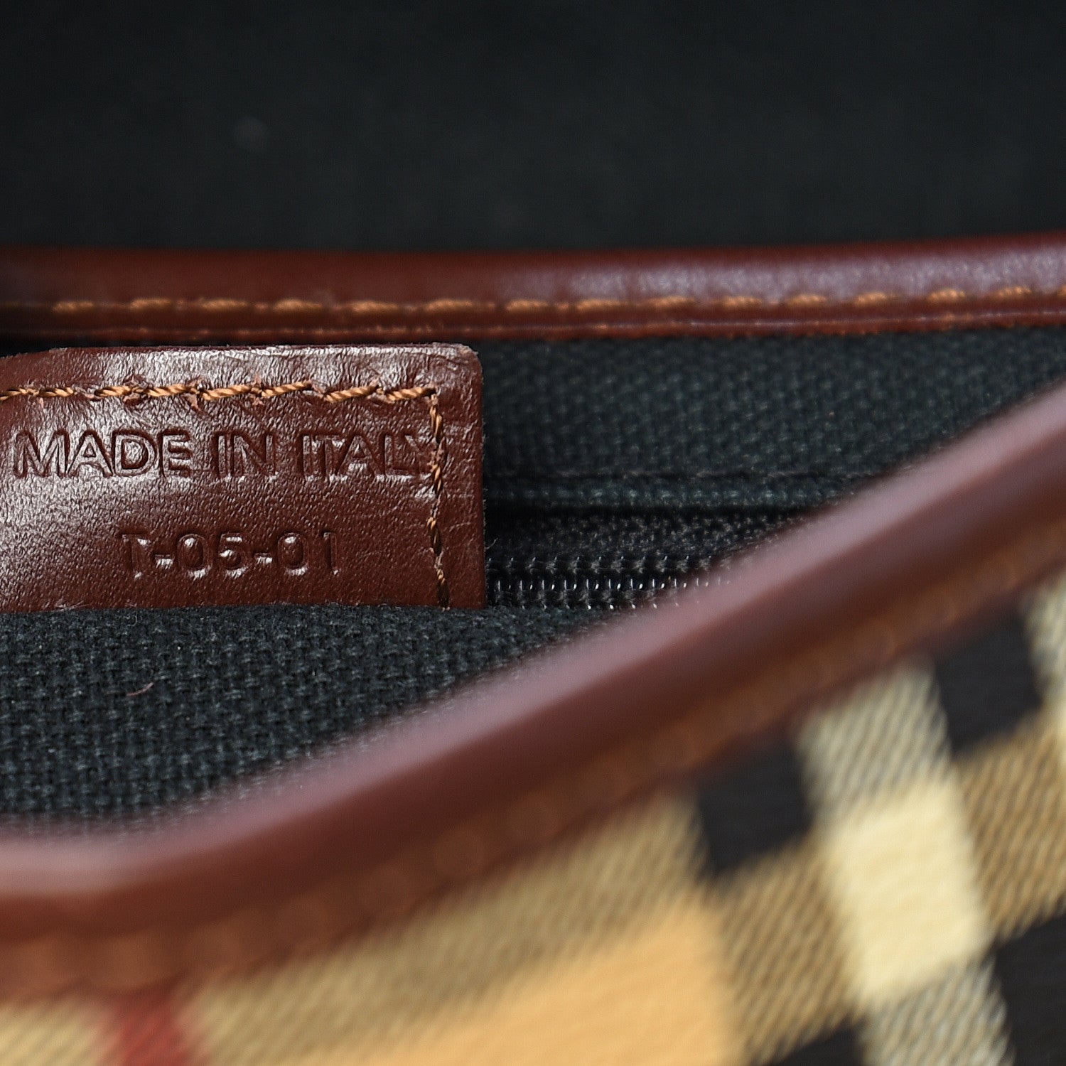 Burberry Haymarket Check Buckle Satchel Brown 6 of 12