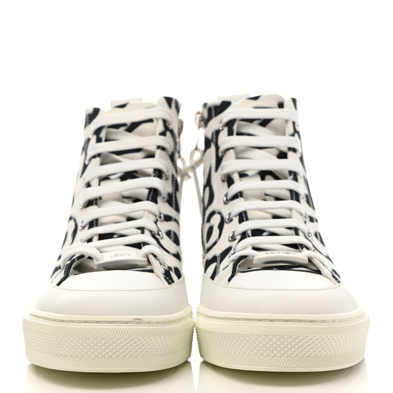 Louis Vuitton X UF Calfskin Tufted Monogram Stellar Sneaker Boots 37 White Black 2 of 12