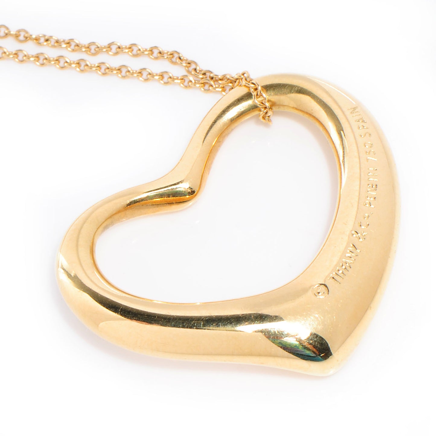 Elsa Peretti Small 18K Yellow Gold Open Heart Pendant Necklace