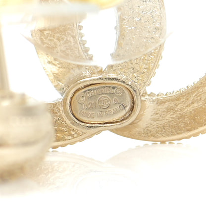 Chanel Resin Pearl CC Earrings Gold Black 4 of 5