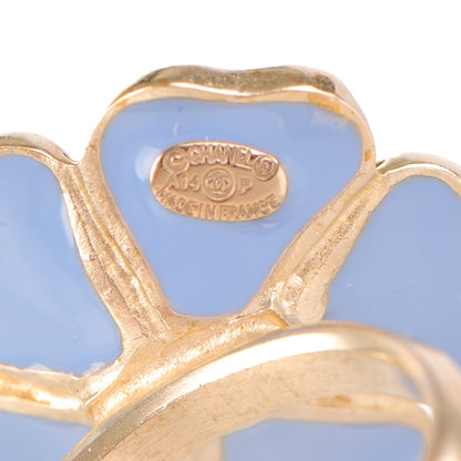 Chanel Enamel Crystal CC Camellia Ring 5 Blue 4 of 4