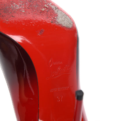 Christian Louboutin Patent Degrade Decollete 100 Pumps 37 Black Red 8 of 15