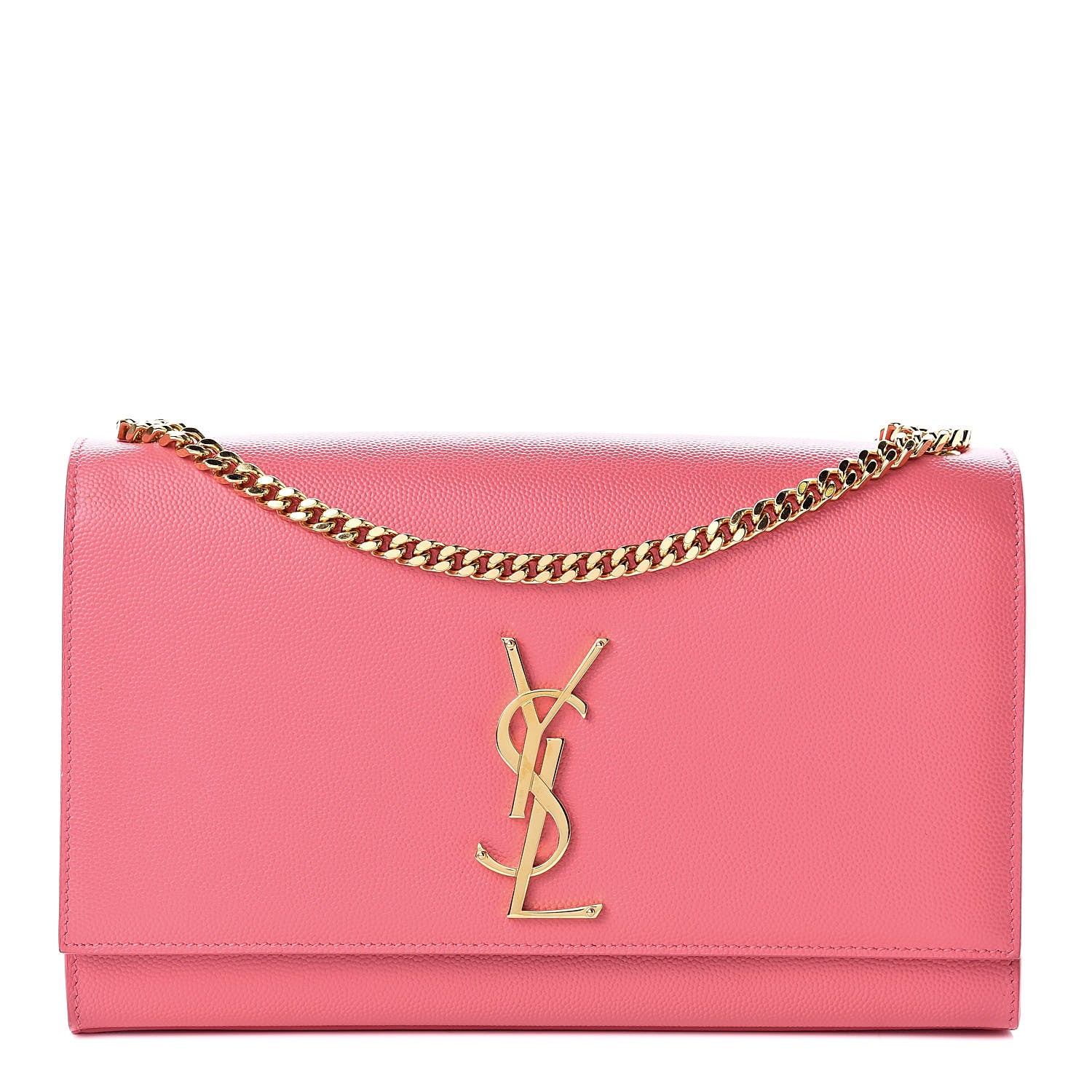 Saint Laurent Grain De Poudre Medium Classic Monogram Kate Satchel Rose Clair 1 of 10