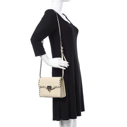 Valentino Garavani Vitello Medium Rockstud Flip Lock Crossbody Bag White 2 of 9