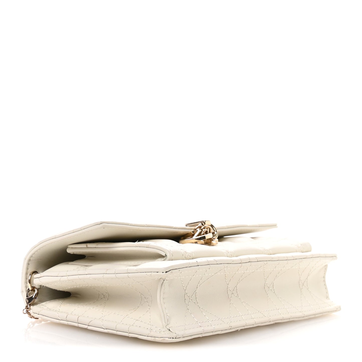 Lambskin Chain Lady Dior Chain Pouch Latte