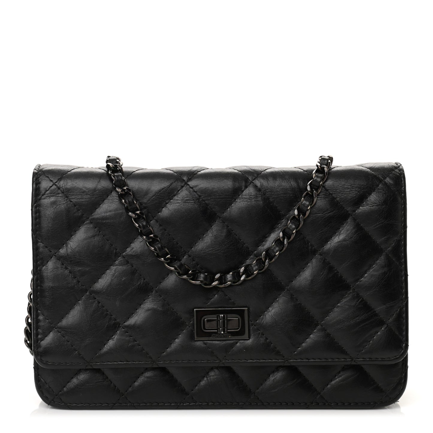 Aged Calfskin Quilted Reissue Wallet On Chain WOC So Black