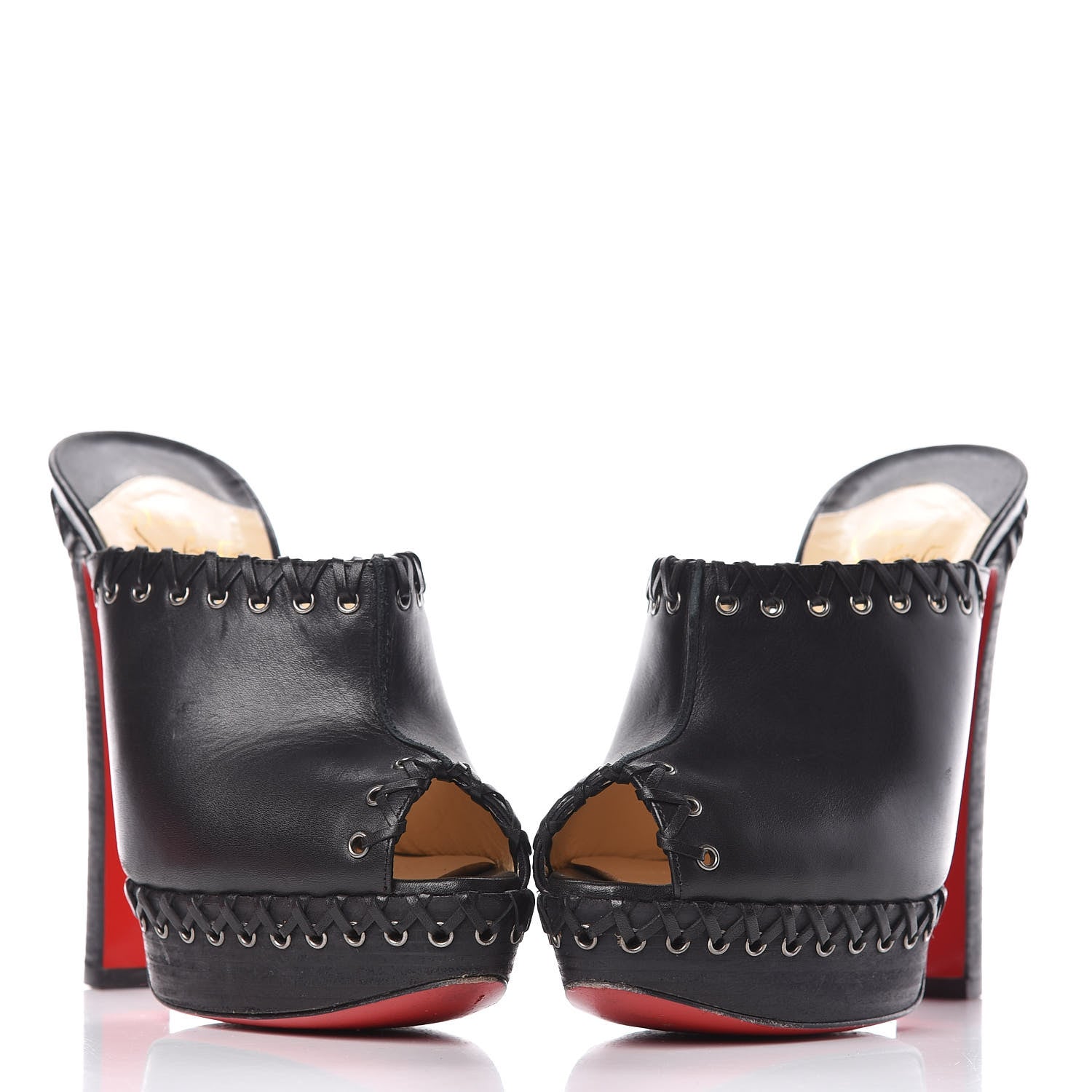 Christian Louboutin Calf VIP Cuoio Sablina 140 Platform Mules 36 Black 6 of 13