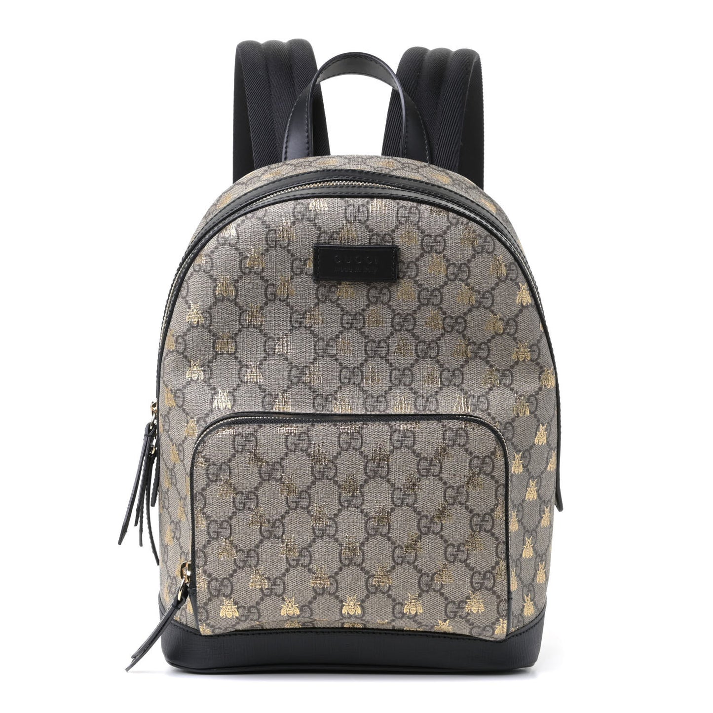 GG Supreme Monogram Bees Print Small Day Backpack Beige Oro Black