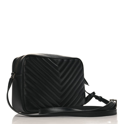 Saint Laurent Calfskin Matelasse Monogram Monochrome Lou Camera Bag Black 3 of 9