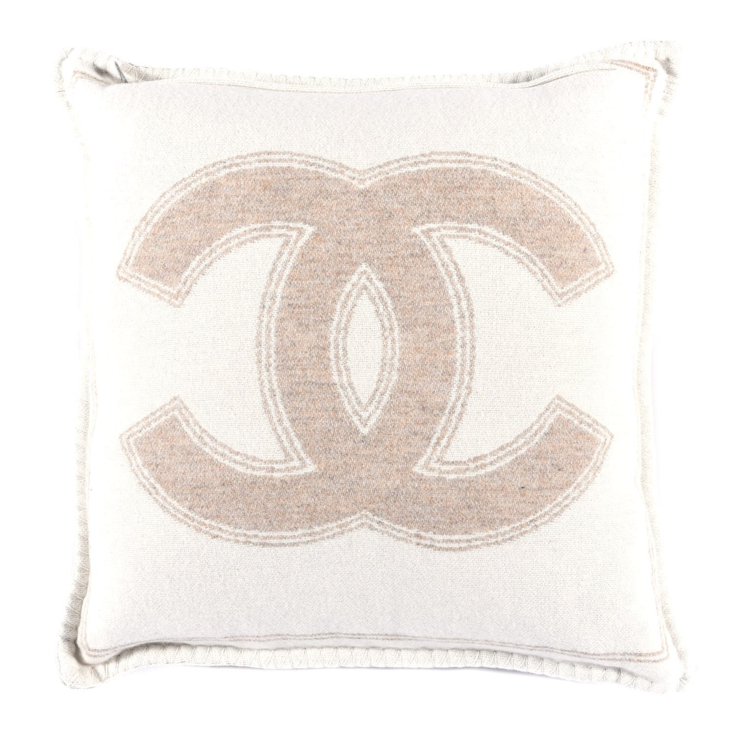 Merino Wool Cashmere CC Pillow Beige Off White