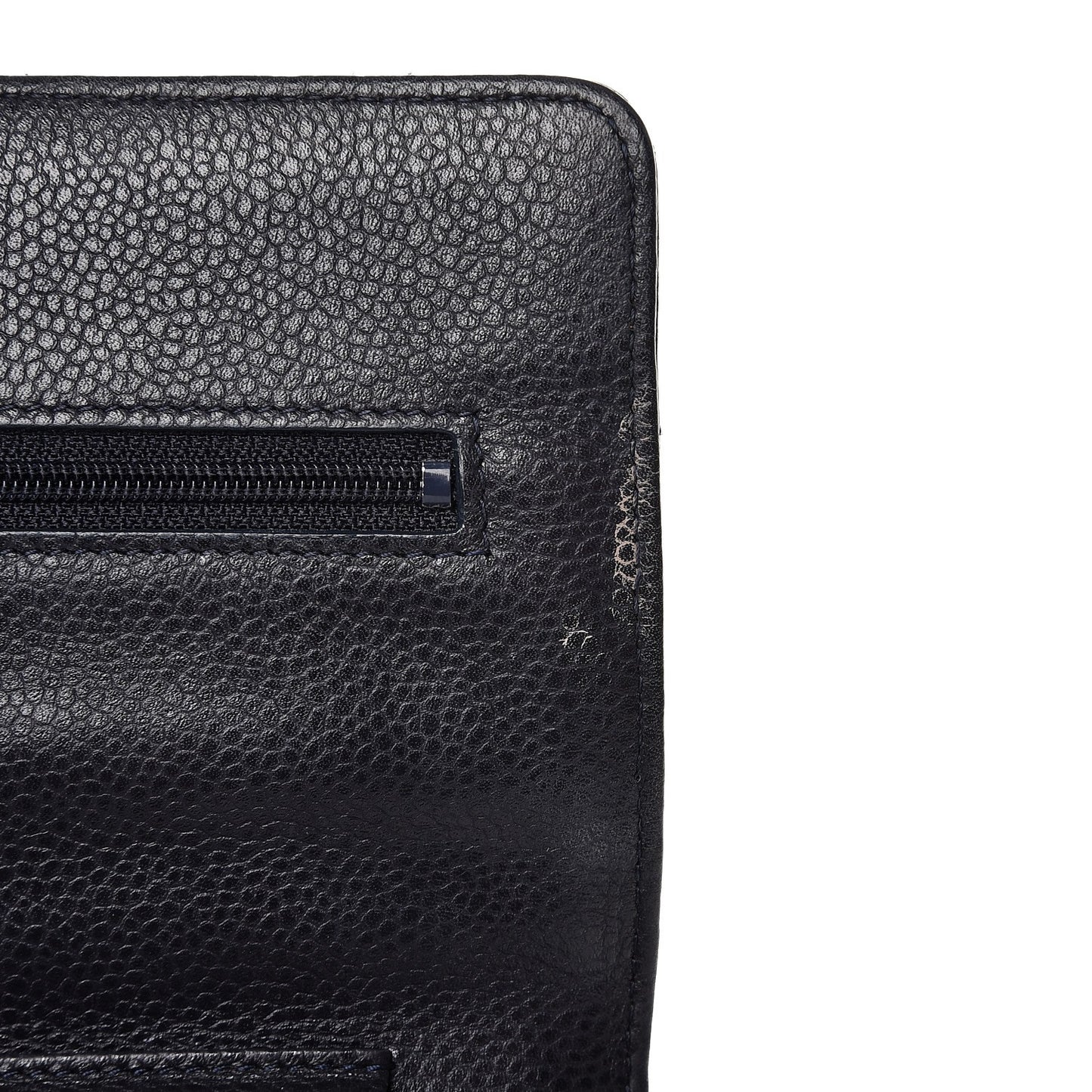 Caviar Quilted Wallet On Chain WOC Navy