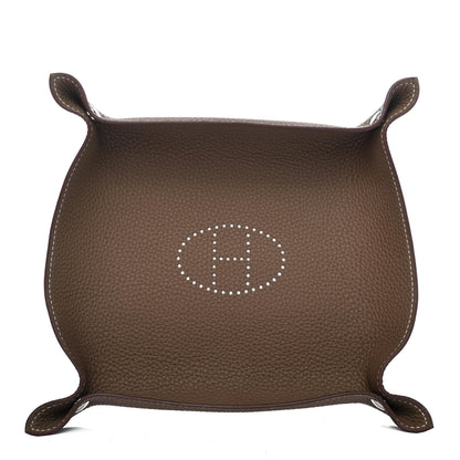 Hermes Taurillon Clemence Mises et Relances Change Tray Etoupe 1 of 4