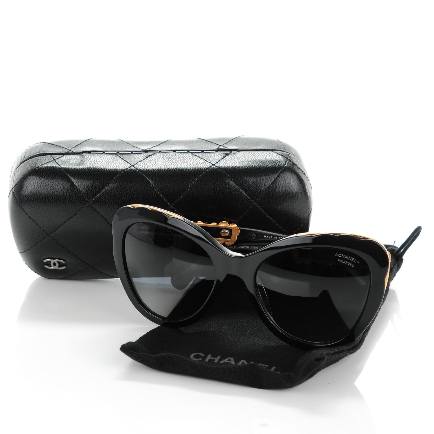 Chanel Bijou Cat Eye Sunglasses 5354-A Black 7 of 7
