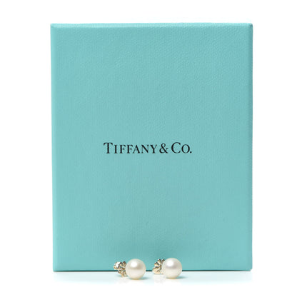 Tiffany Sterling Silver Freshwater Pearl 8-9mm Ziegfeld Earrings 5 of 5