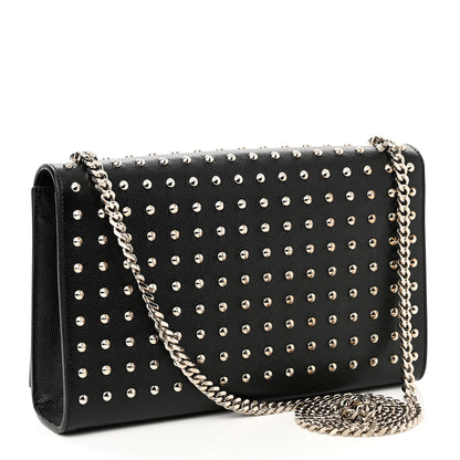 Saint Laurent Grain De Poudre Studded Medium Monogram Kate Satchel Black 3 of 10