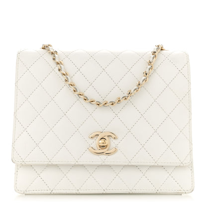 Chanel Glazed Calfskin Stitched Mini Square Flap White 1 of 14