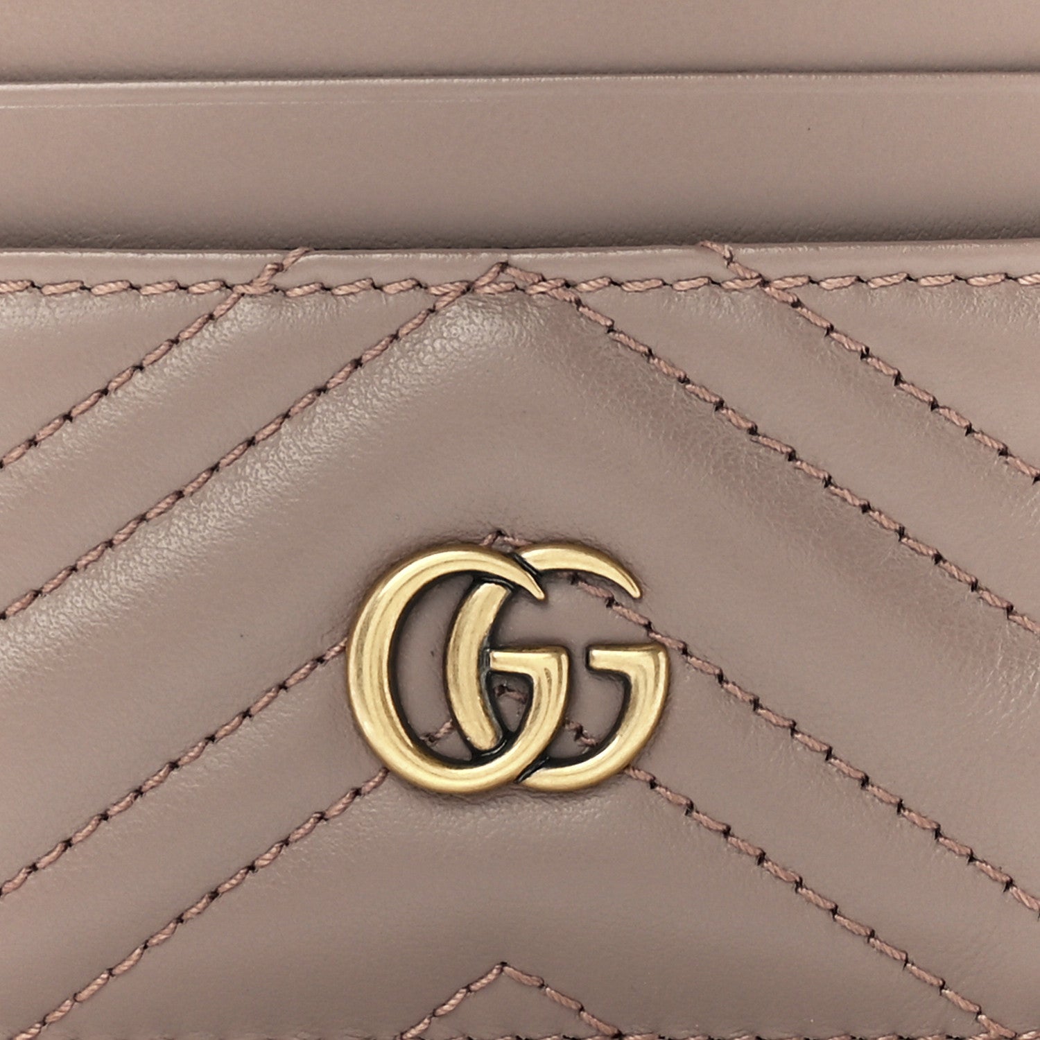 Gucci Calfskin Matelasse GG Marmont Card Holder Porcelain Rose 7 of 10
