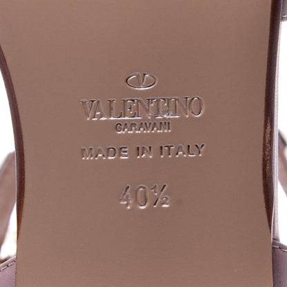 Valentino Garavani Calfskin Rockstud Gladiator Flat Sandals 40.5 Poudre 9 of 10