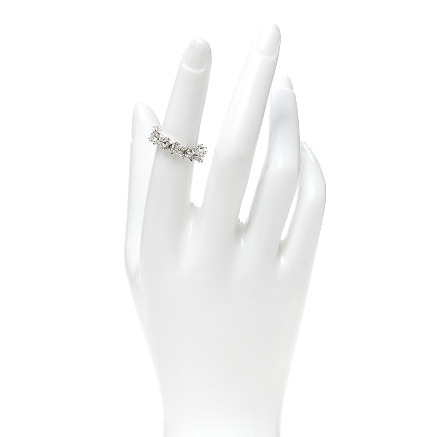 Platinum Diamond Victoria Alternating Band Ring 51 5.75