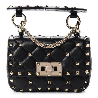 Valentino Garavani Nappa Micro Rockstud Spike Shoulder Bag Black 1 of 9
