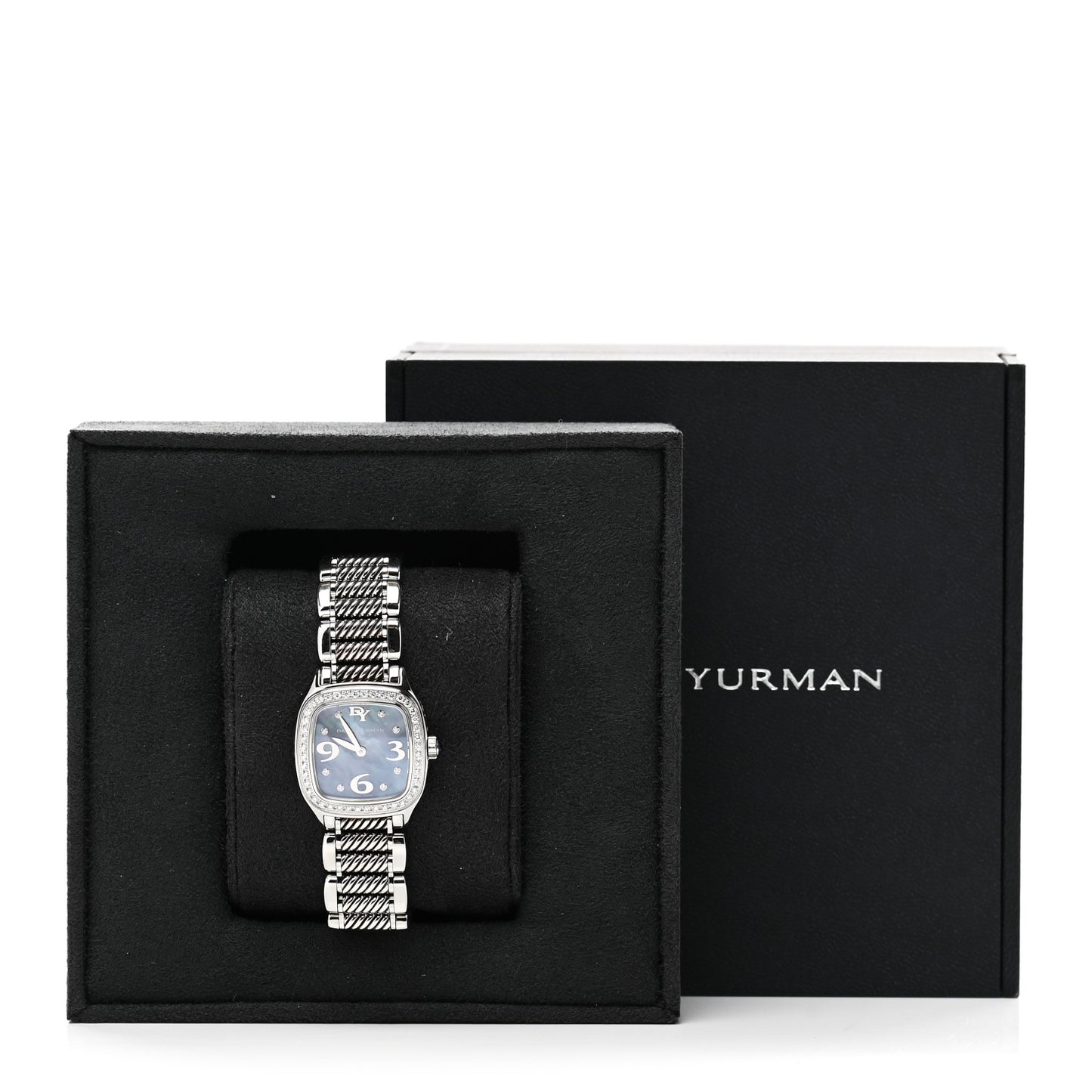 Stainless Steel Diamond Bezel Blue Mother of Pearl 25mm Thoroughbred Quartz Watch