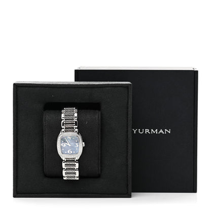 David Yurman Stainless Steel Diamond Bezel Blue Mother of Pearl 25mm Thoroughbred Quartz Watch 5 of 5