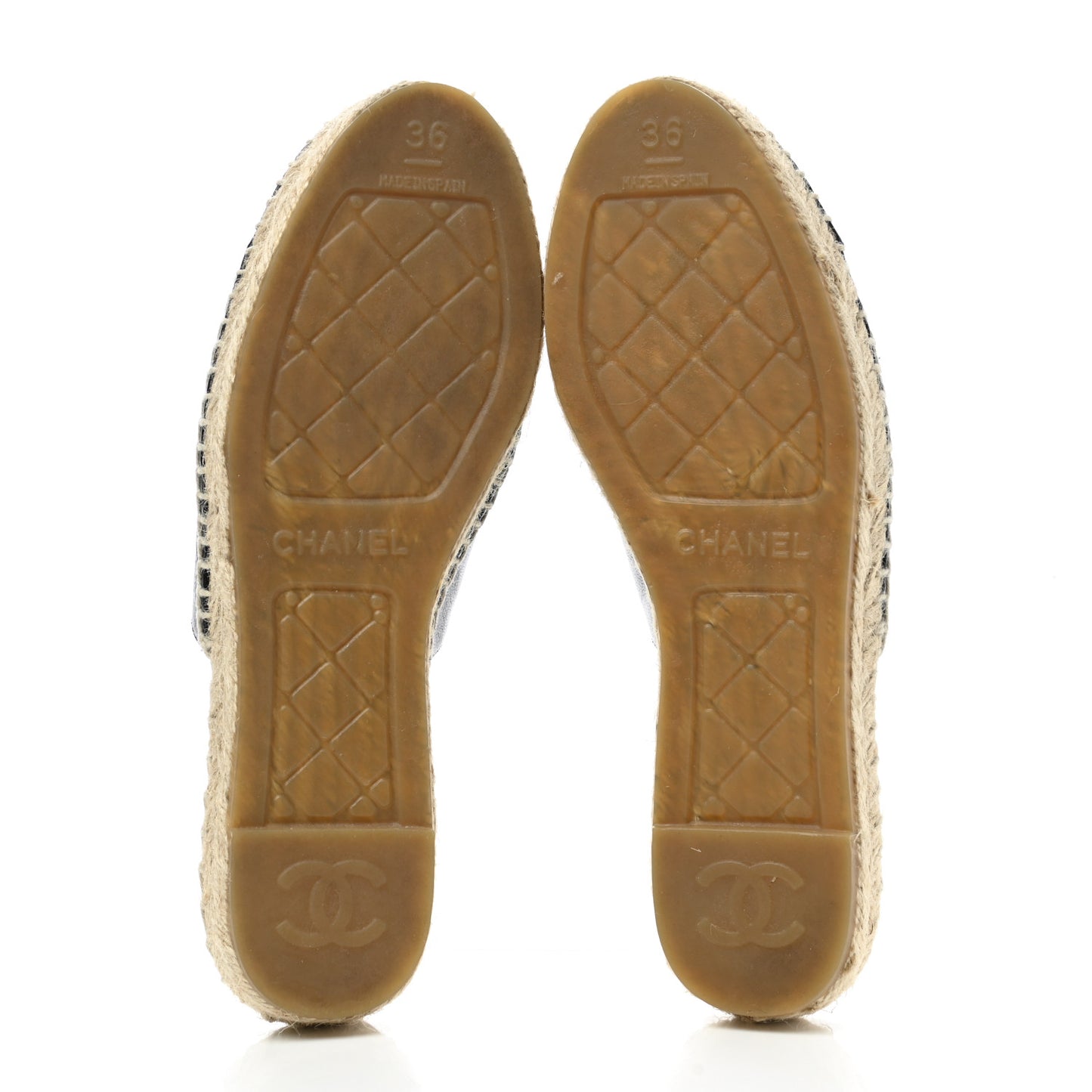 Goatskin Patent Calfskin CC Espadrille Mules 36 Black