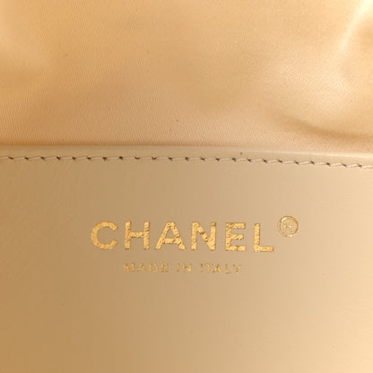 Chanel Canvas Calfskin Quilted Mini Chanel 25 Handbag Ecru Black 5 of 9