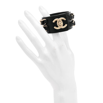 Chanel Lambskin CC Chain Turnlock Bracelet S Black 2 of 4