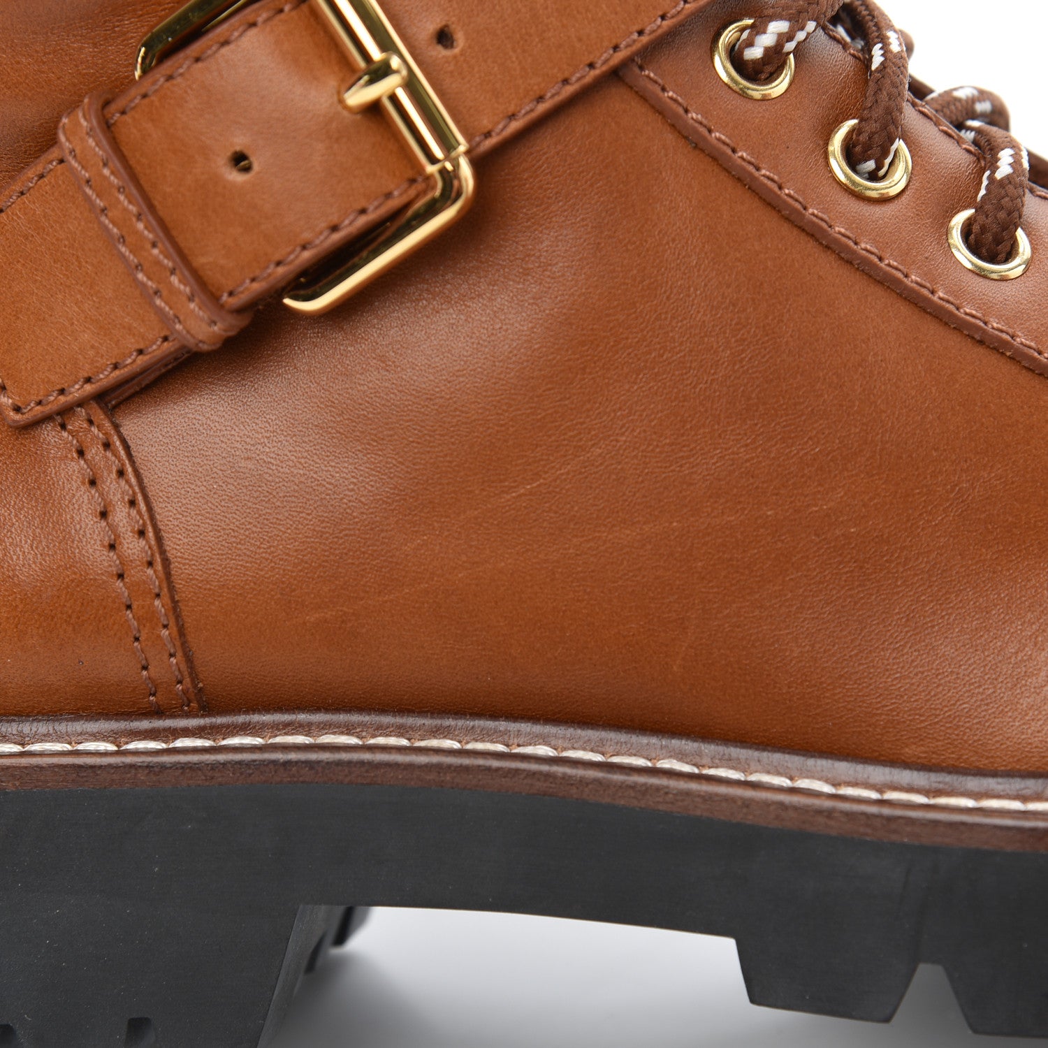 Louis Vuitton Calfskin Territory Ranger Combat Boots 37.5 Cognac 10 of 14