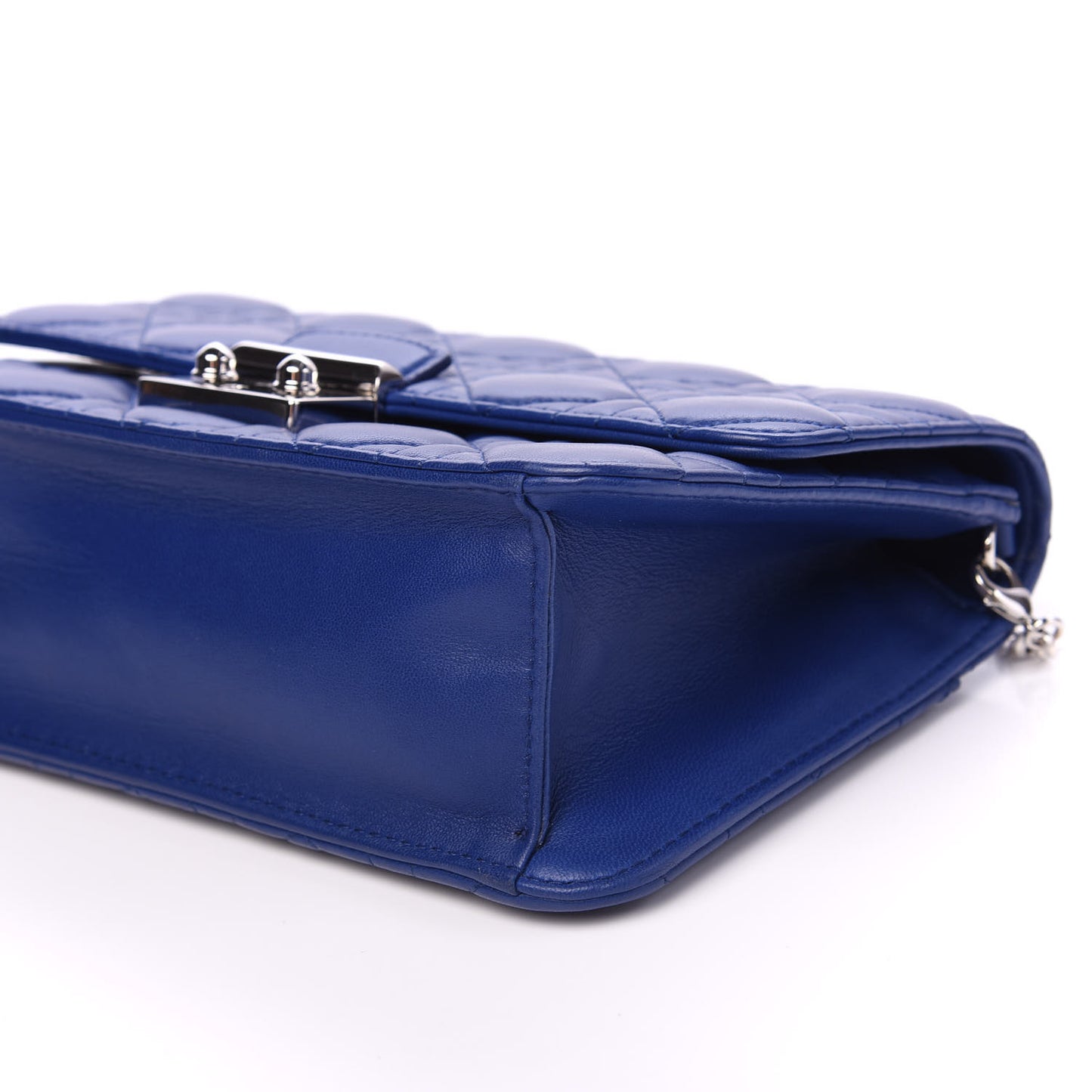 Lambskin Cannage Miss Dior Promenade Pouch Blue