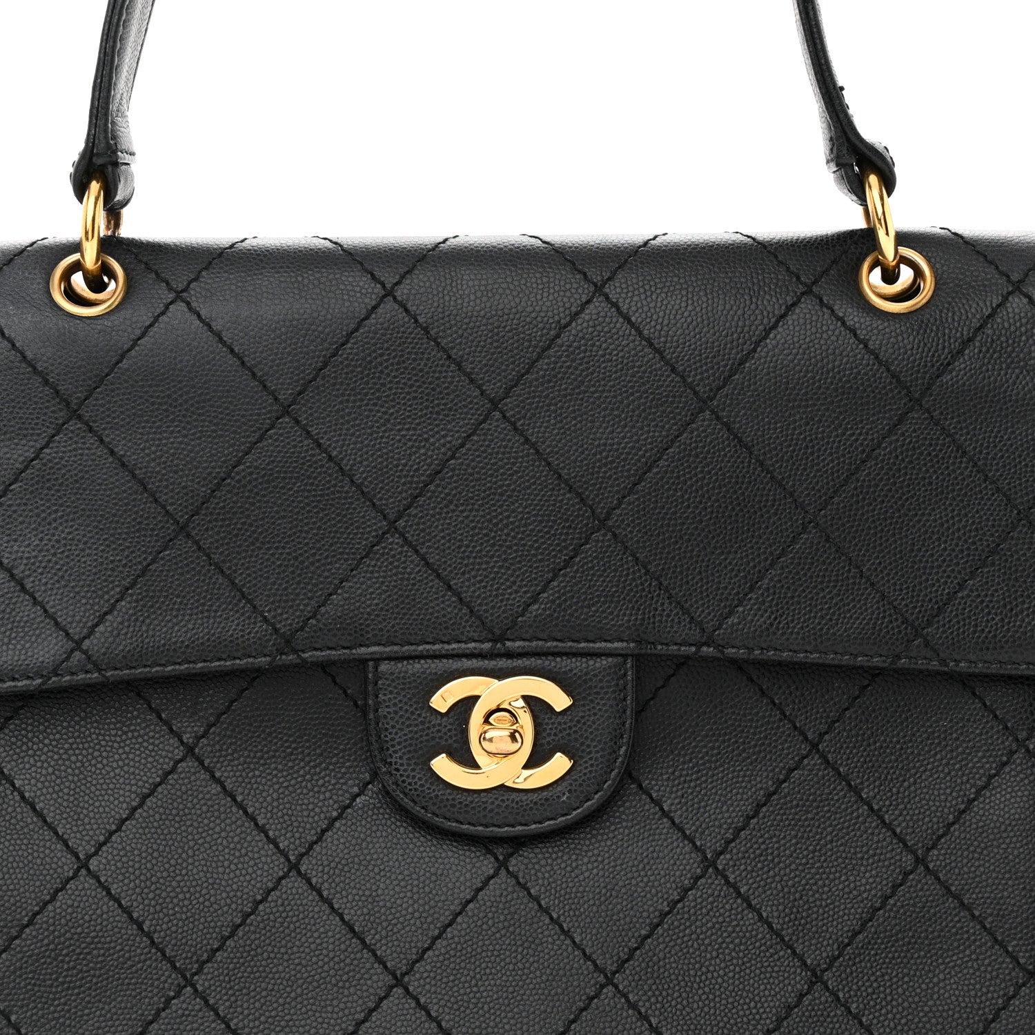 Chanel Caviar Diamond Stitched Flap Shoulder Bag Black 9 of 19