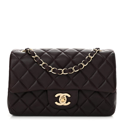 Chanel Lambskin Quilted Mini Rectangular Flap Dark Purple 1 of 11