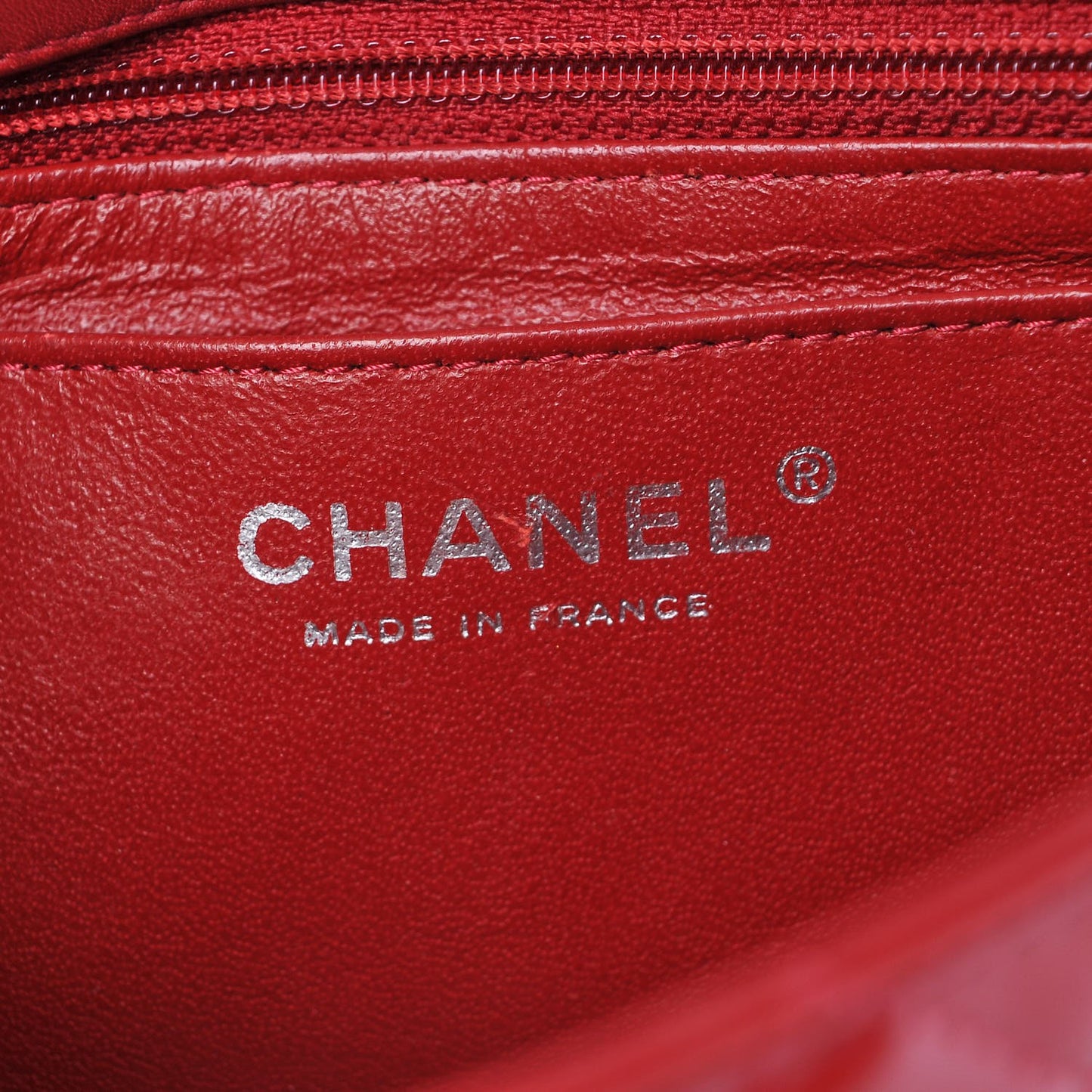 Patent Calfskin Quilted Mini Rectangular Flap Red