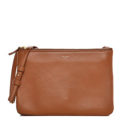 Celine Lambskin Small Trio Crossbody Bag Tan 1 of 7