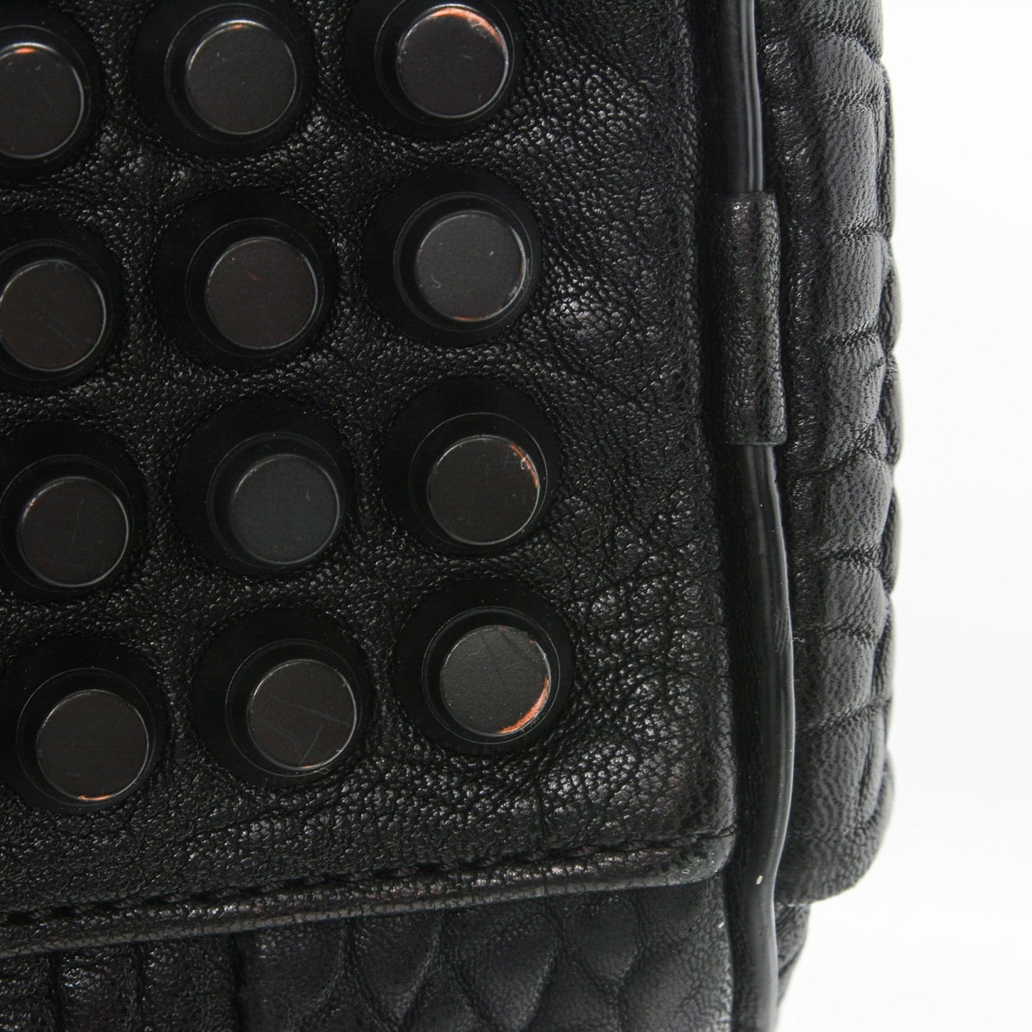 Pebbled Lambskin Rockie Black Matte Black Hardware