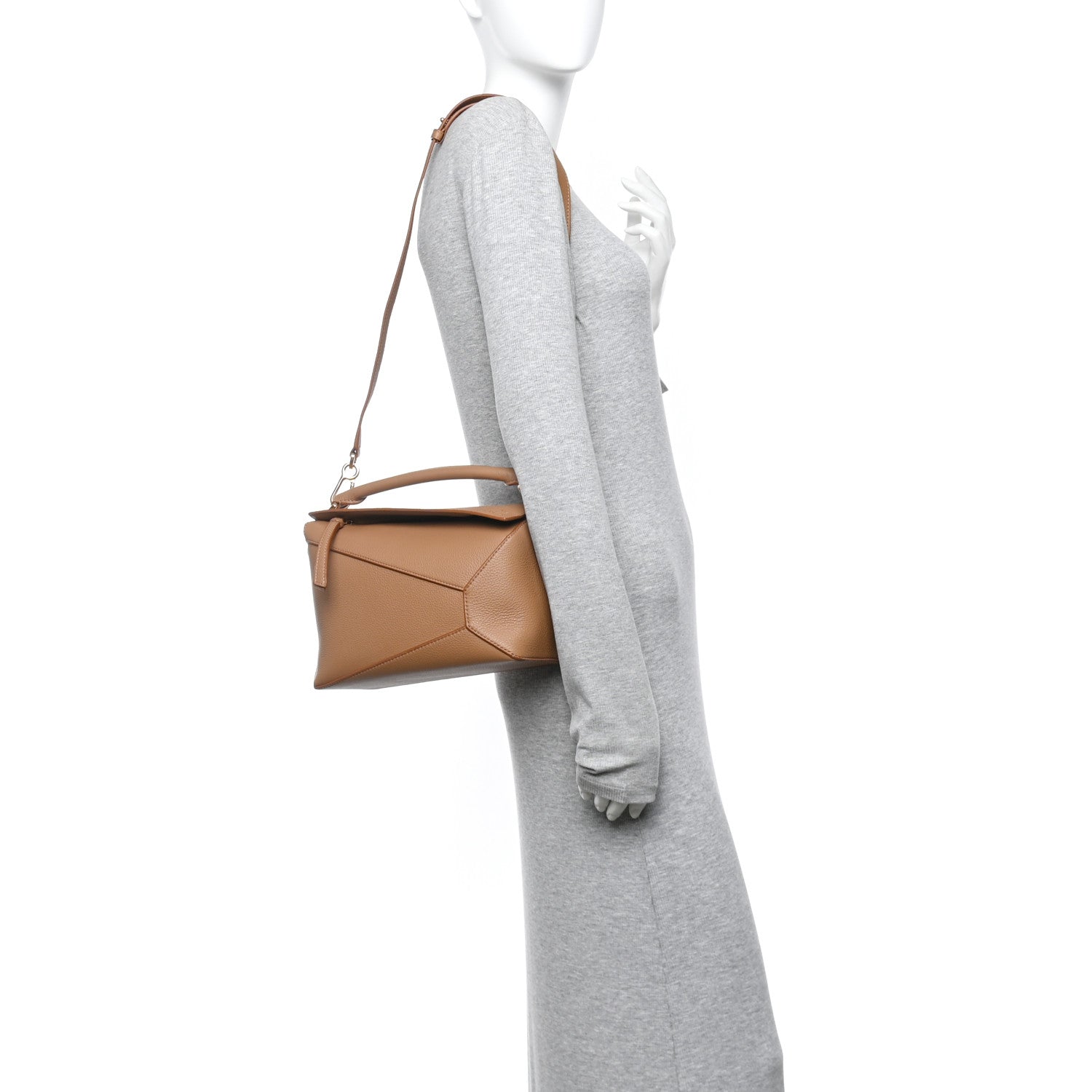 Loewe Grained Calfskin Small Puzzle Bag Toffee 2 of 9