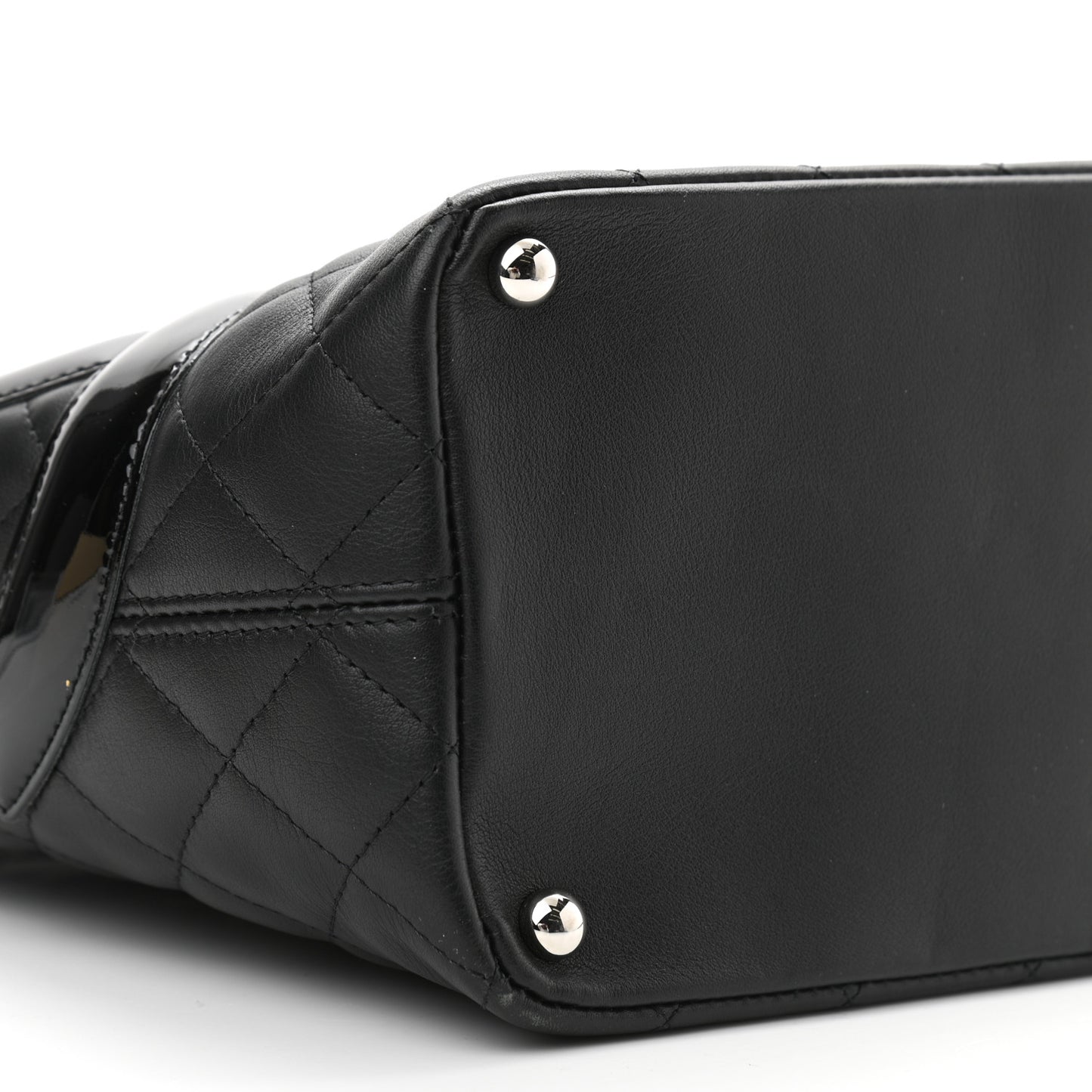 Calfskin Quilted Medium Cambon Tote Black
