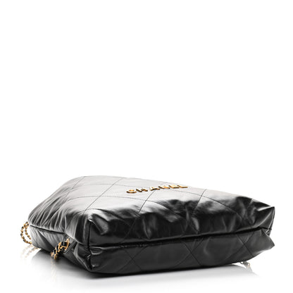 Chanel Shiny Calfskin Quilted Chanel 22 Backpack Black 4 of 10