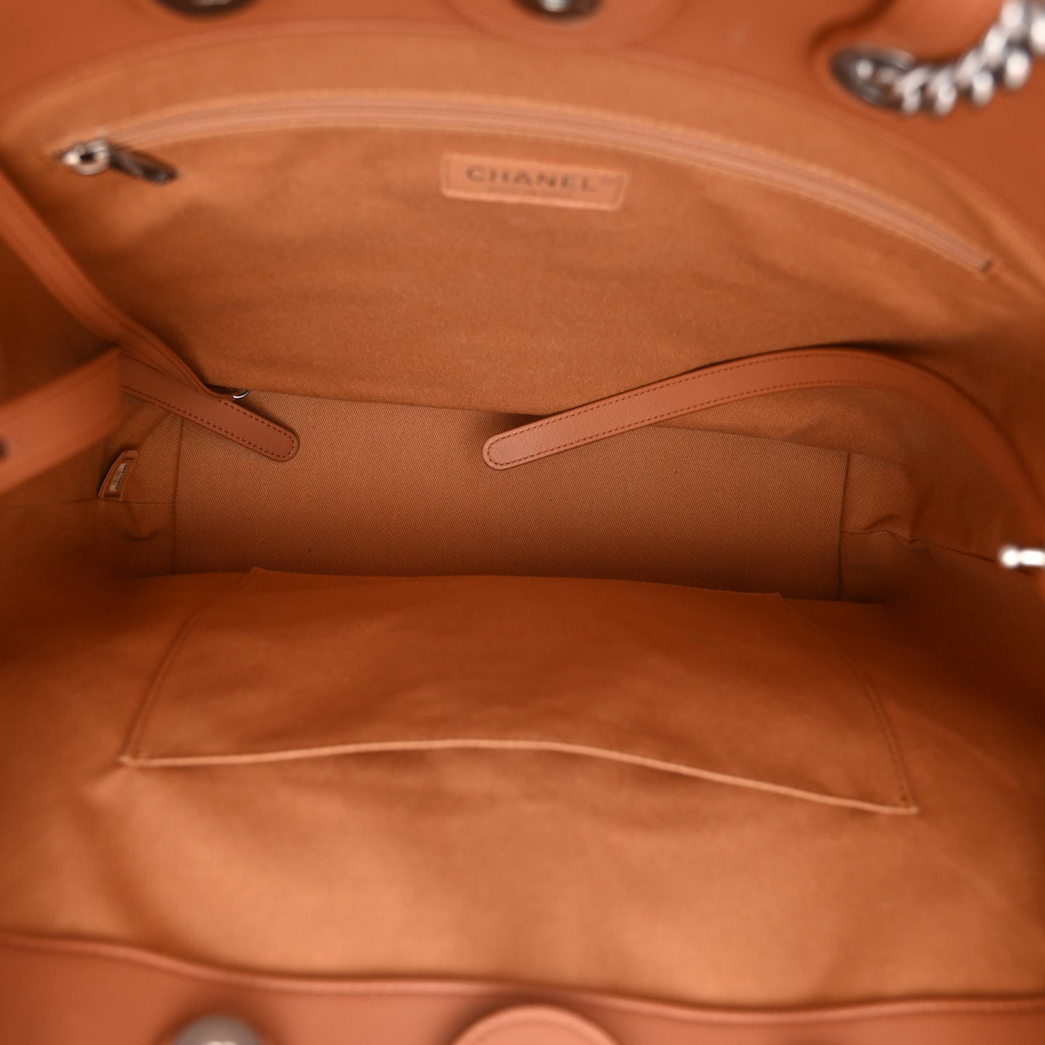 Chanel Calfskin Large Coco Eyelets Shopping Tote Camel 9 of 11