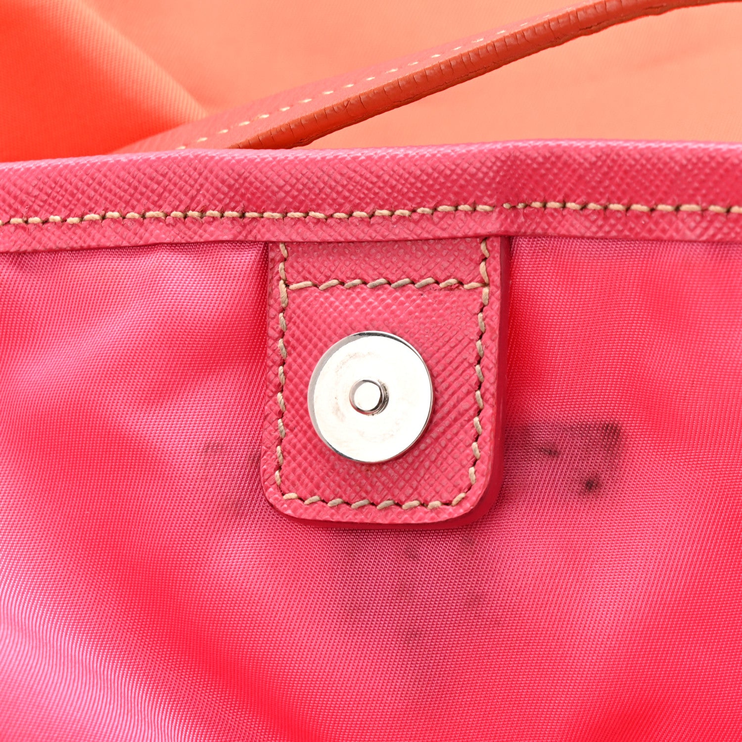 Prada Tessuto Nylon Saffiano Tote Papaya Ibisco 13 of 13