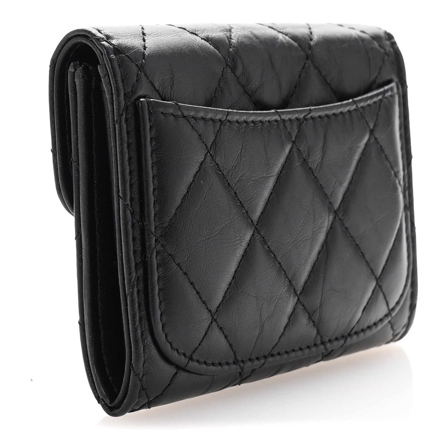 Chanel Aged Calfskin Quilted Reissue Flap Card Holder Wallet So Black 3 of 9