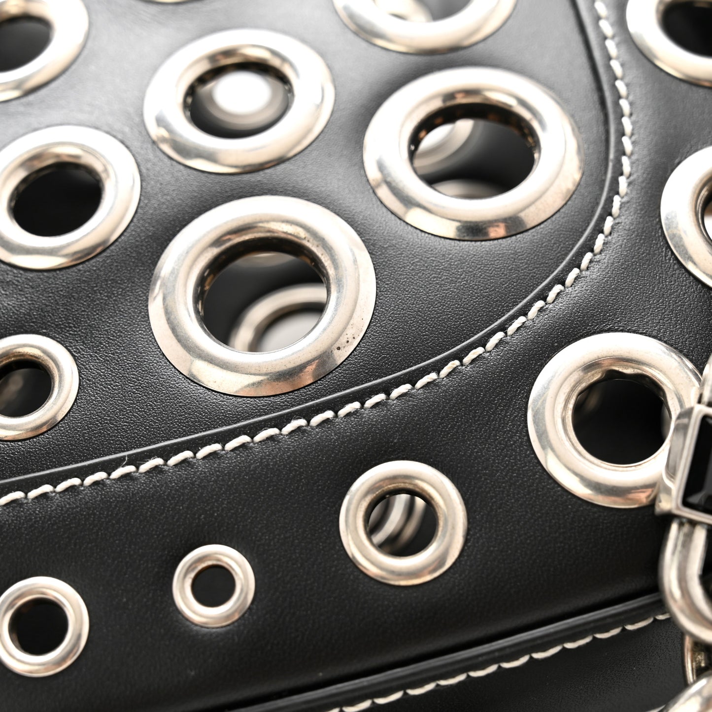 Calfskin Ha Ha Ha Jackie 1961 Eyelet Hobo Black