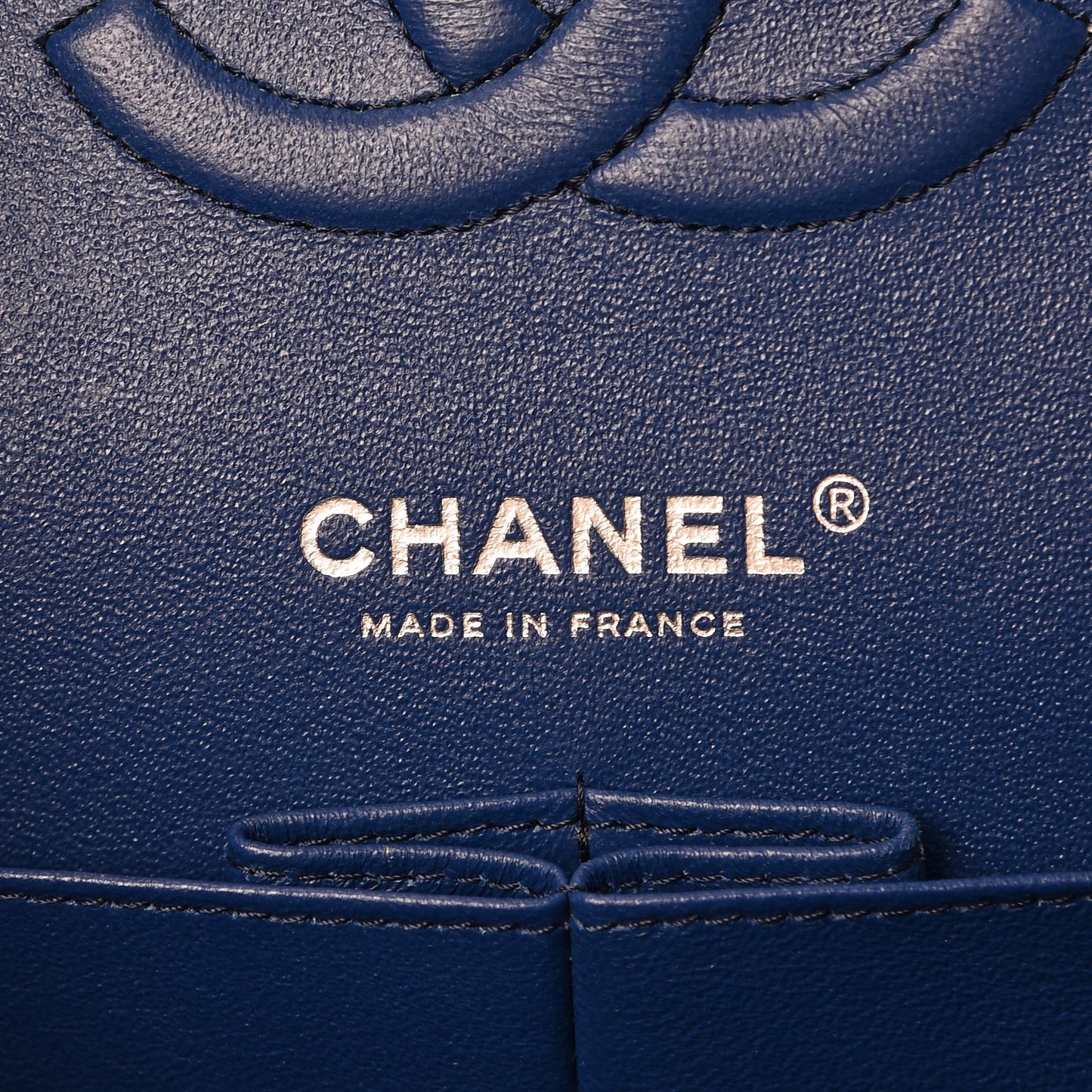 Caviar Quilted Medium Double Flap Blue