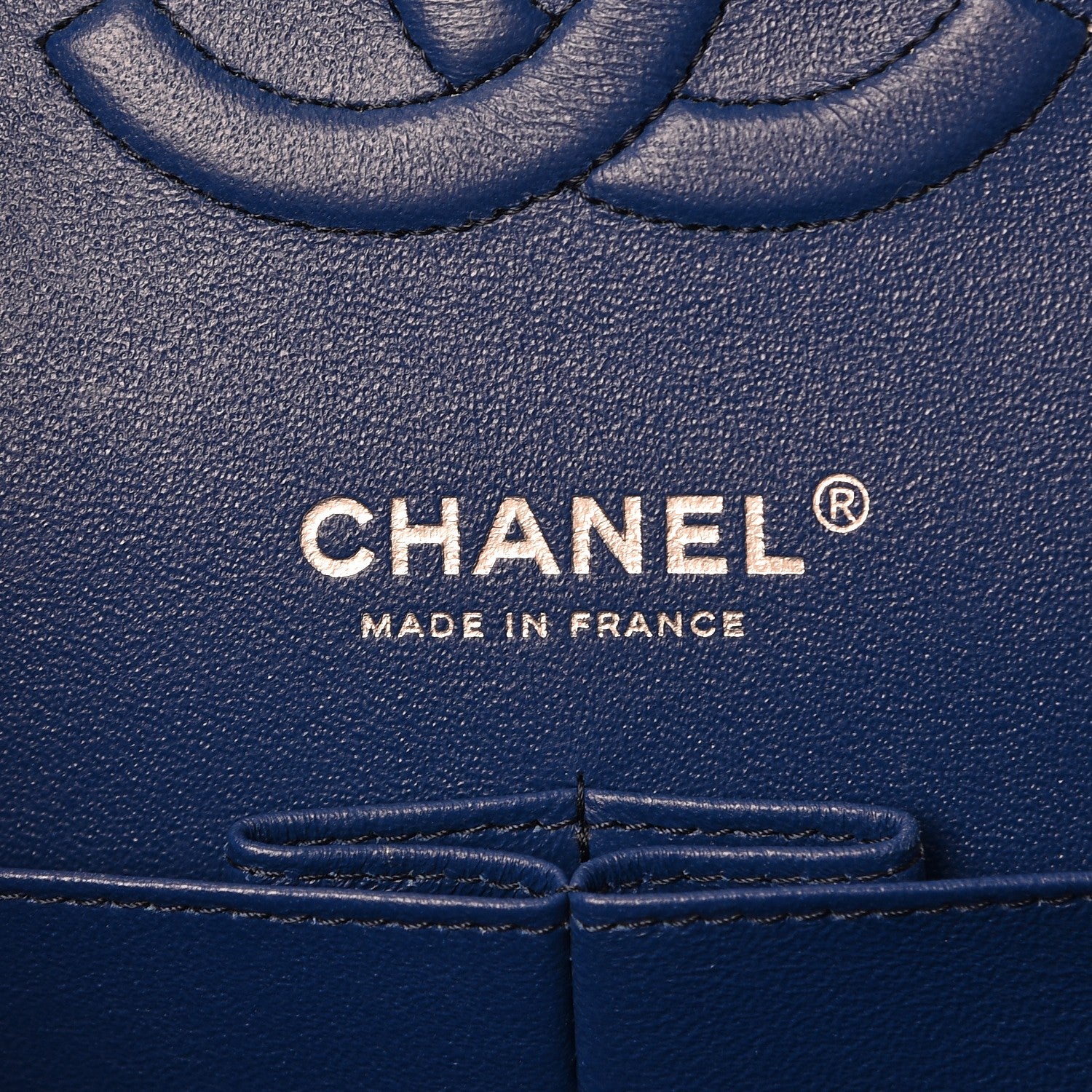 Chanel Caviar Quilted Medium Double Flap Blue 7 of 11