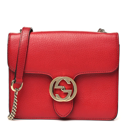 Gucci Dollar Calfskin Small Interlocking G Shoulder Bag Red 1 of 14