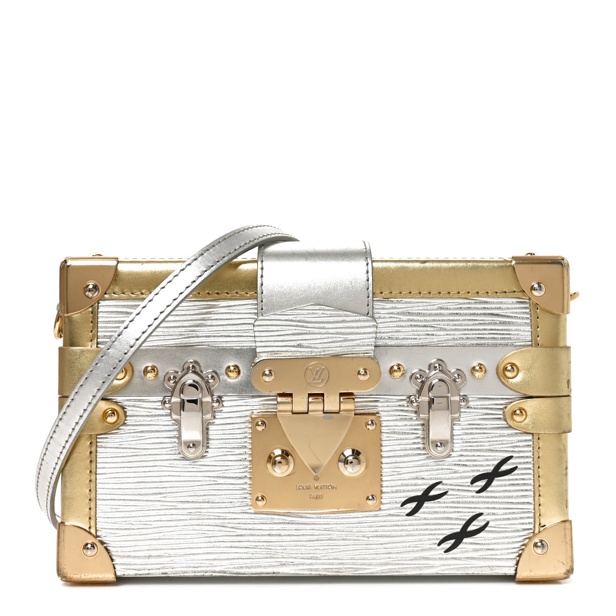 Metallic Epi Petite Malle Silver