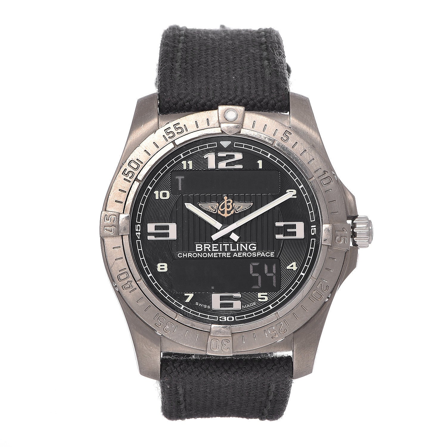 Breitling Titanium Nylon 42mm Aerospace Digital Quartz Watch Black E79362 1 of 14