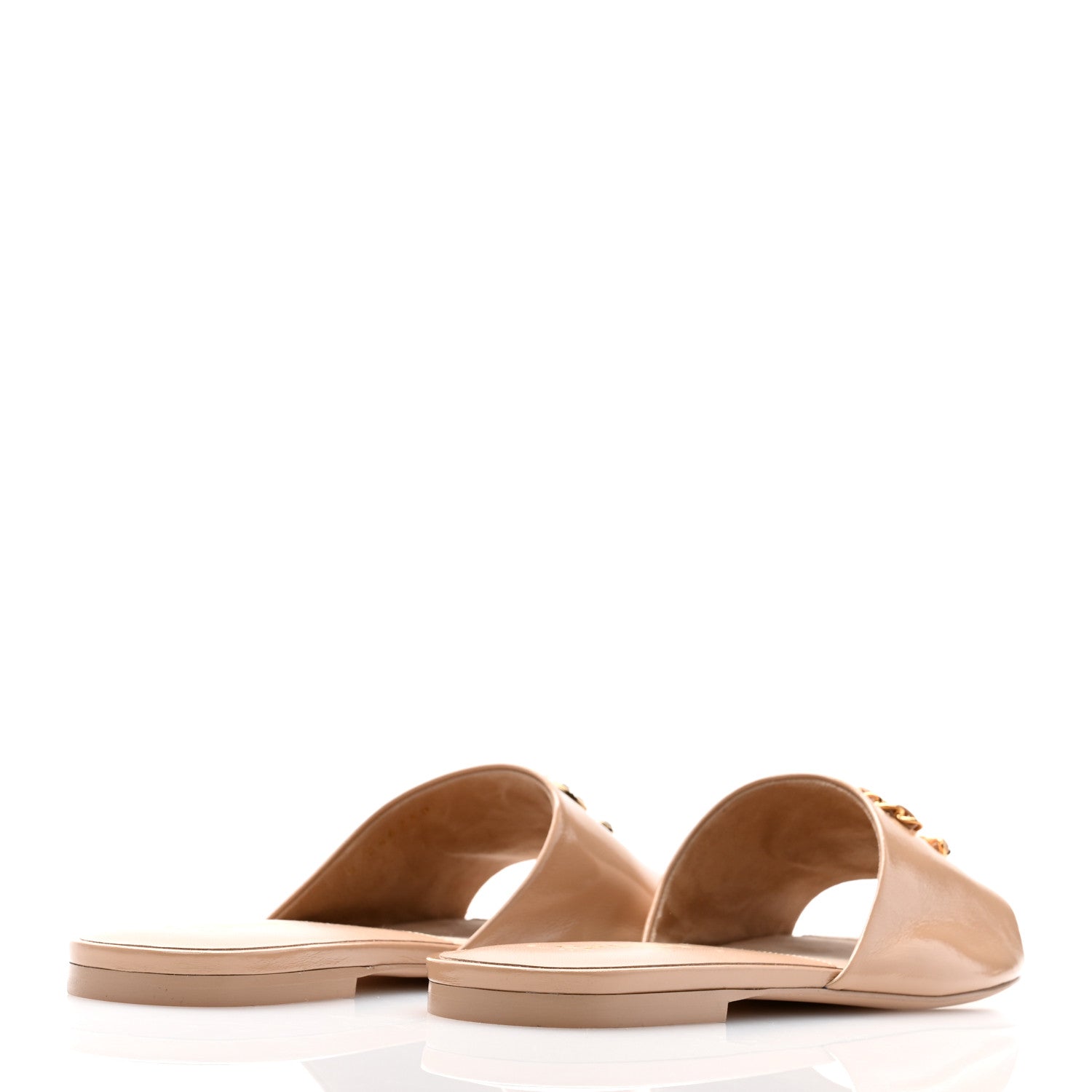 Chanel Shiny Calfskin Crystal CC Mules Sandals 40 Beige 4 of 9